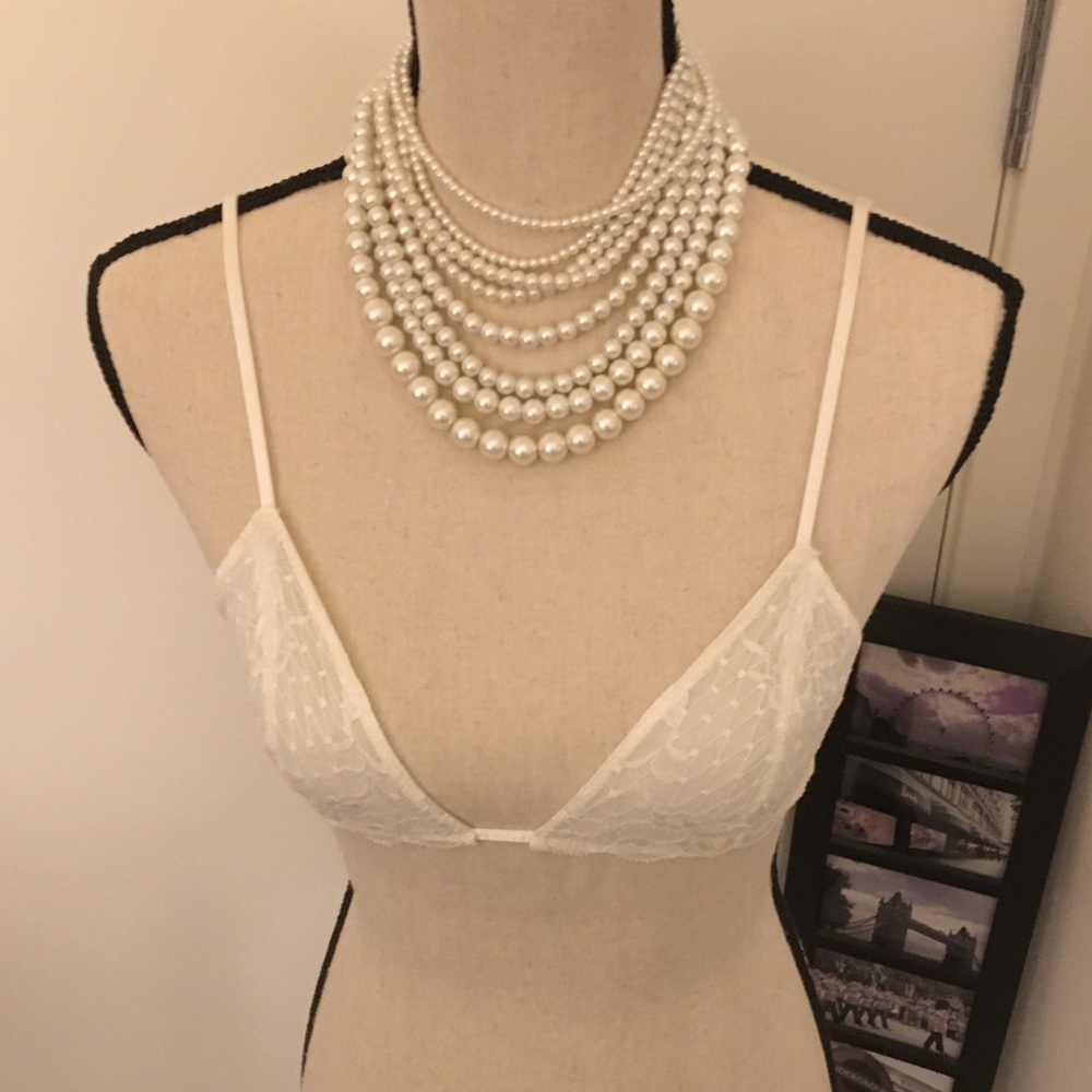 Free People Ivory Cream Lace Bra - Picture 1 of 3